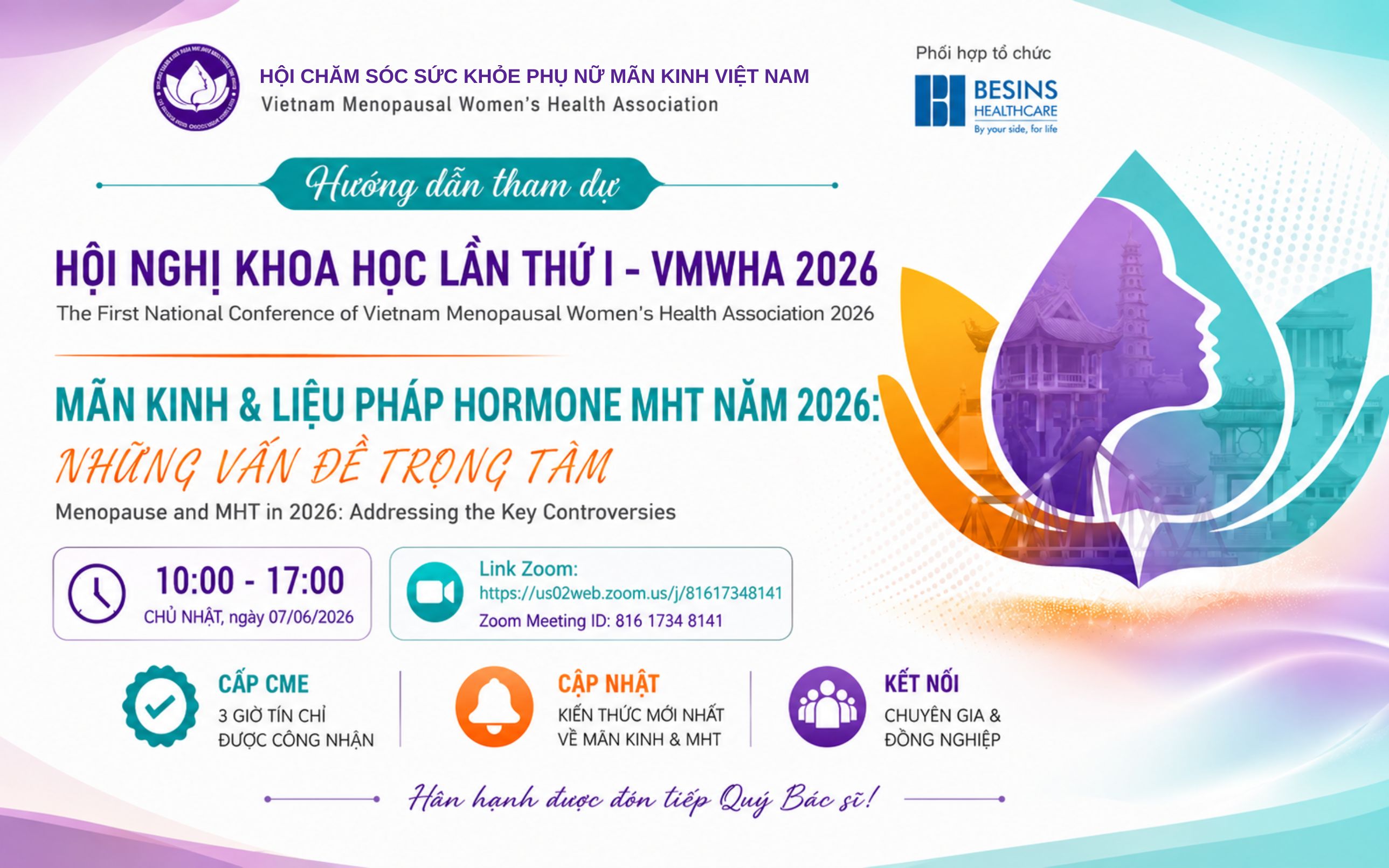 THƯ MỜI & HƯỚNG DẪN THAM DỰ HỘI NGHỊ KHOA HỌC LẦN THỨ I: MÃN KINH VÀ LIỆU PHÁP HORMONE MHT NĂM 2026: NHỮNG VẤN ĐỀ TRỌNG TÂM